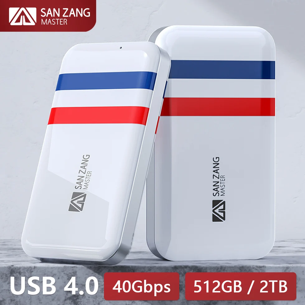 

SANZANG USB 4.0 External Solid State Drive 40Gbps Portable SSD 2TB 512GB USB C Hard Disk 2 T 512 GB HD Disc for Xbox Laptop PC