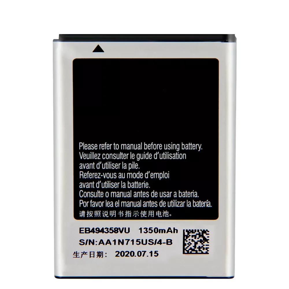 

Battery For Samsung Galaxy Ace S5830 i569 I579 S5670 S7250D GT-S6102 S6818 S5660 EB494358VU 1350mAh