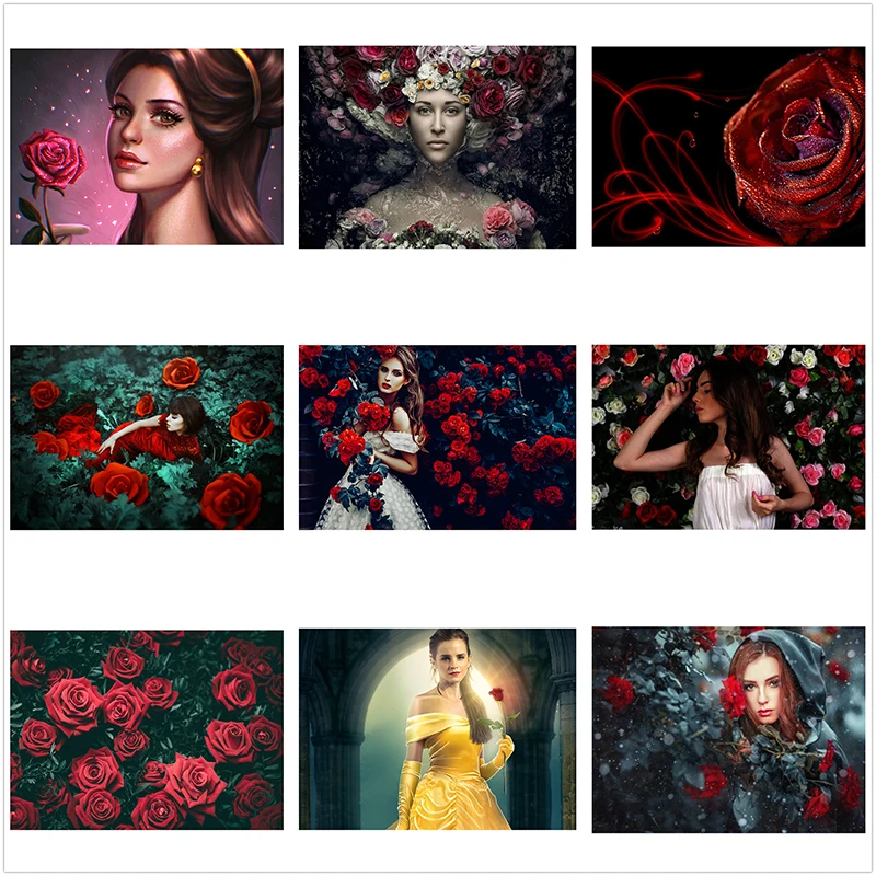 

5D DIY Diamond Painting Flowers girl Cross Stitch Kit Full Drill Embroidery Mosaic Rose Art Picture Of Rhinestones Gift Decor