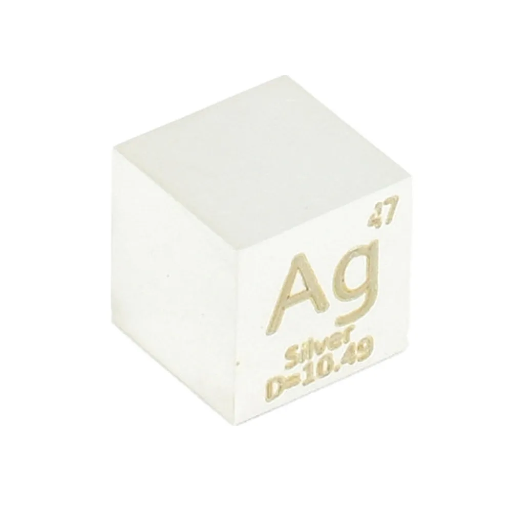 

20mm Element Silver Ag Cube Density Cubes for Element Collection Metal Distillation Molar Mass 2cm 0.787" Cubic Periodic