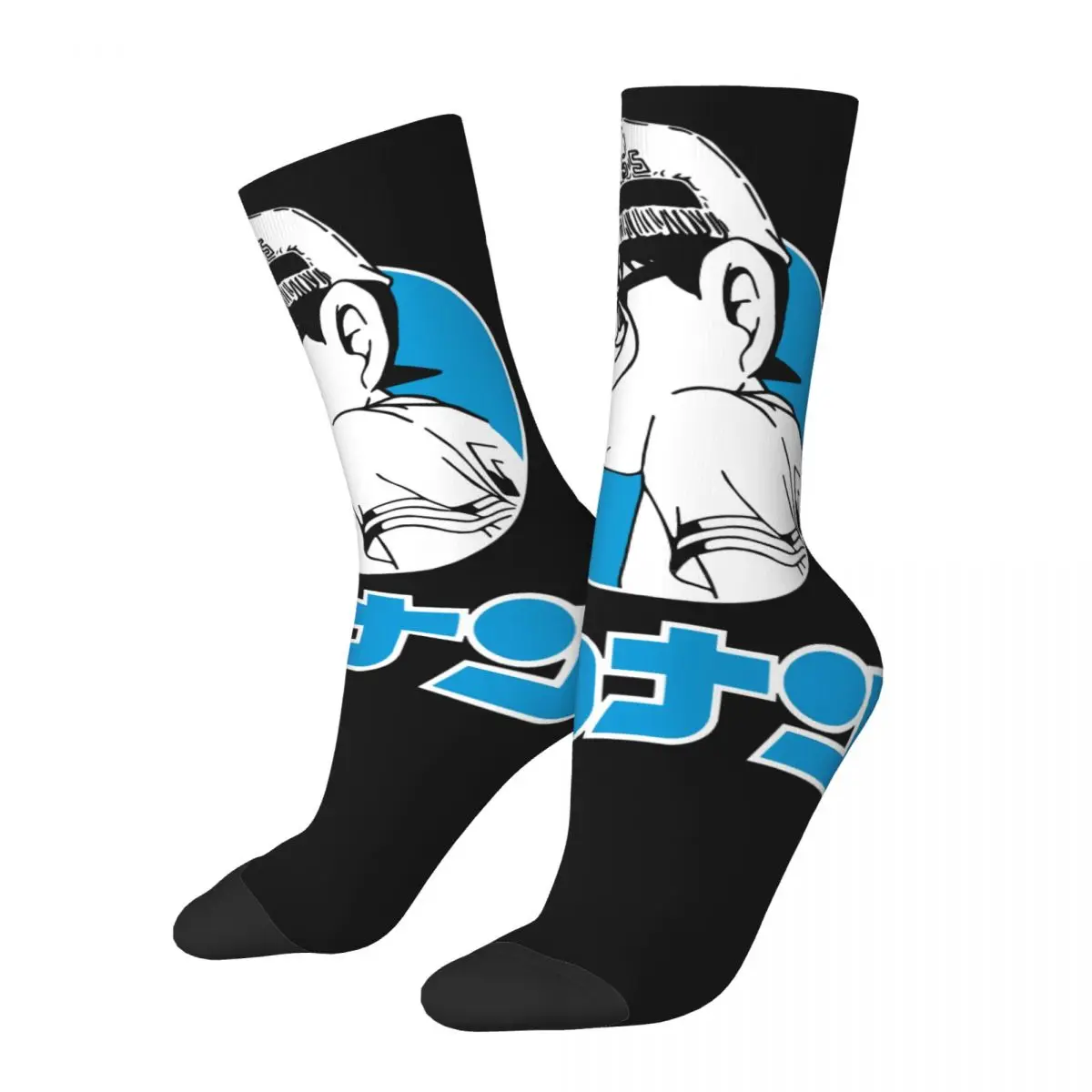 

Happy Funny Men's Compression Socks Cool Boy Vintage Harajuku Detective Conan Hip Hop Novelty Pattern Crew Crazy Sock
