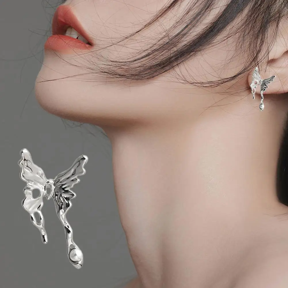 

Classic Party Earrings Piercing Romantic Simple Butterflies Shape Lady Ear Studs Versatile Elegant Earrings for Banquet