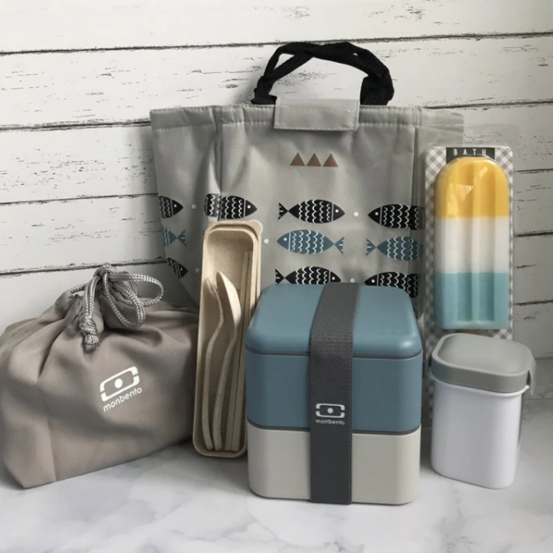 Двухъярусный Ланч-бокс Monbento французский стиль мужской с подогревом для