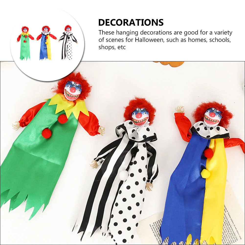 3 шт. подвесные головки клоуна страшные украшения на Хэллоуин дерево