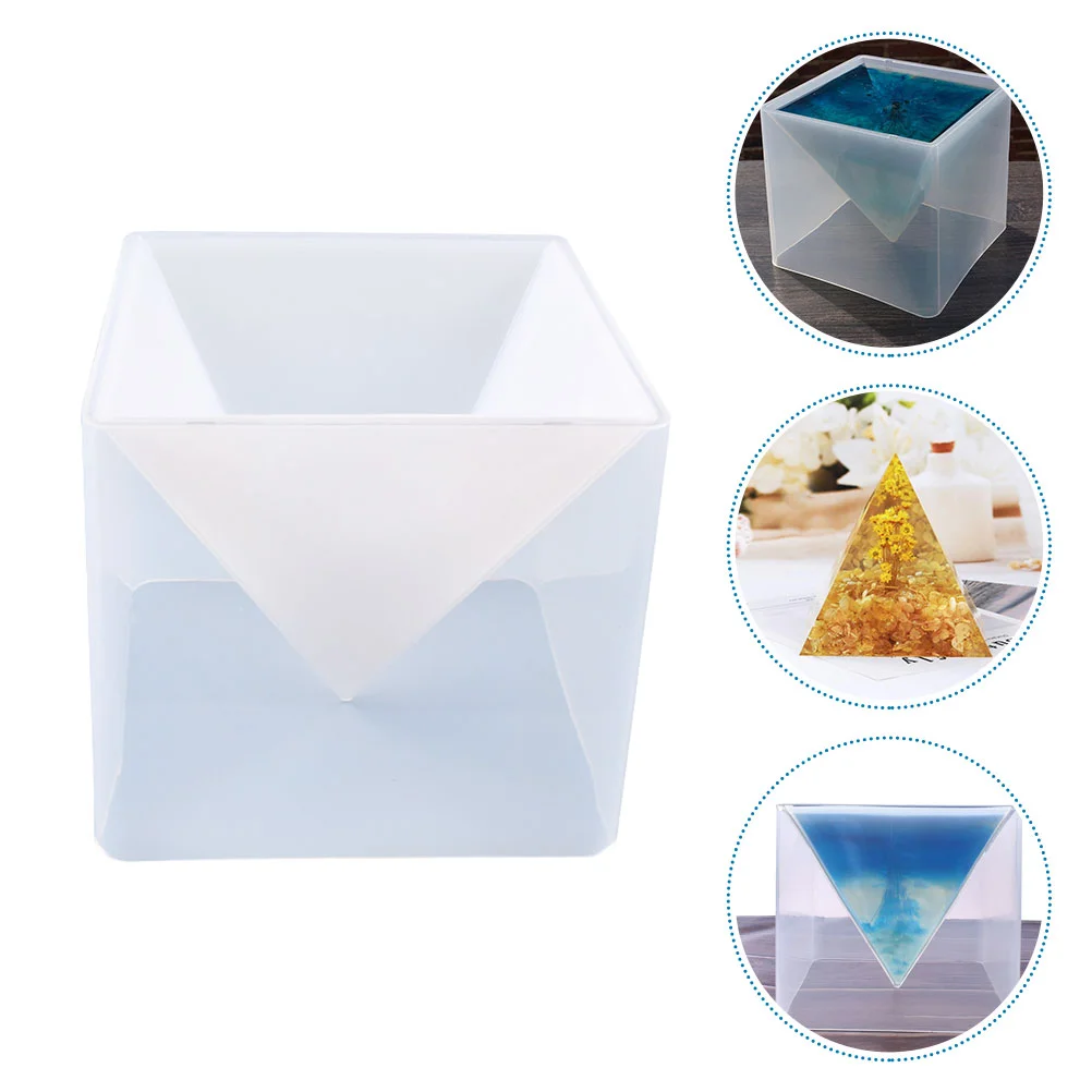 

Molds Pyramid Epoxy Resin Mold Silicone Diy Craft Casting Crystal Ring Cone 3D Driedflowers Box Jewelry Case Model Durablebowl