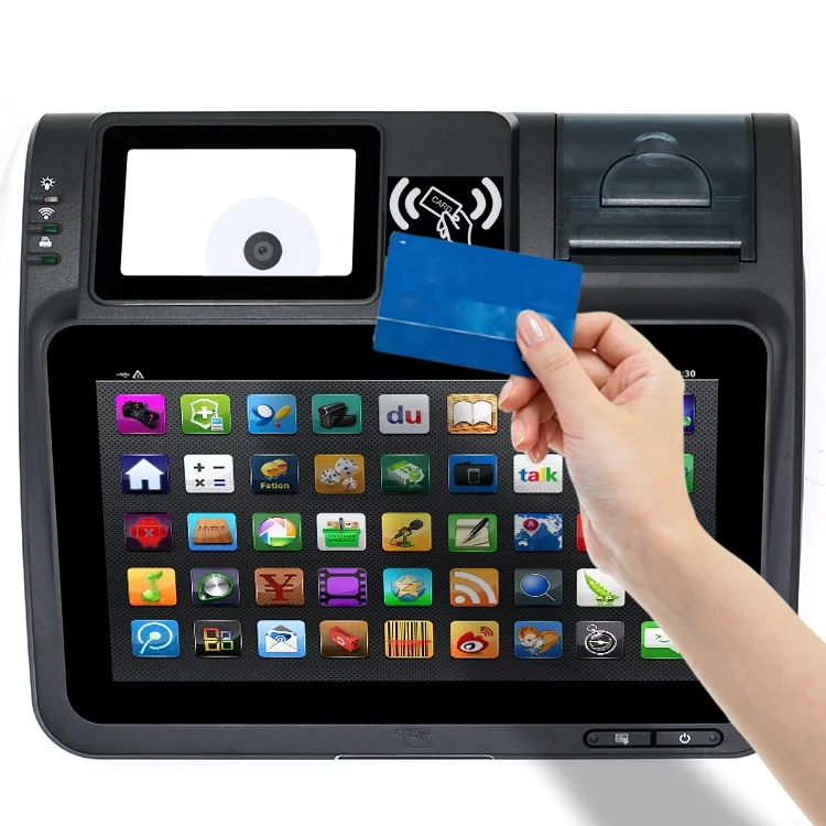 

Quad core Android pos terminal with printer and scanner 10.1 inch touch screen pos terminal---Gc039E