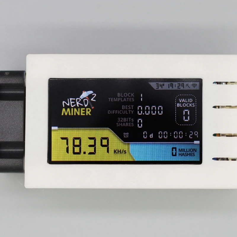 Мини-Майнер для биткоинов Nerdminer V2 Pro 78KH/S