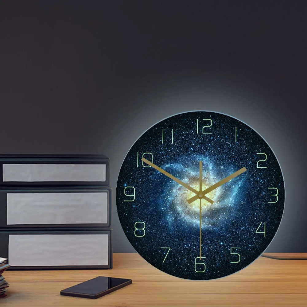 Настенные часы Galaxy космос для гостиной тихие туманность звезды настенное