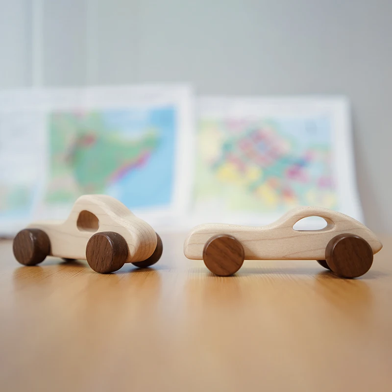

Деревянные автомобильные блоки в скандинавском стиле, безопасные игрушки для детей, Обучающие игрушки Монтессори, милый подарок для ребенка