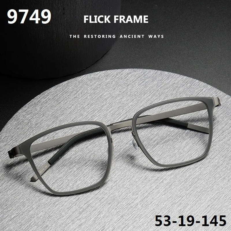 Denmark Brand Titanium Glasses Frame Men Women Square Screwless 9749 Myopia Optical Eyewear Prescription Eyeglasses 2023 Design |
