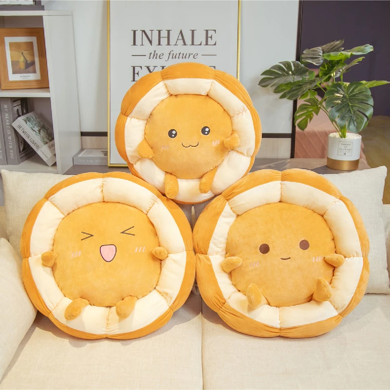 

40-50cm Kawaii Bread Tatami Plush Toy Pillow Soft Floor Seat Cushion Creative Decoration Cute Baby Girlfriend Birthday Gift