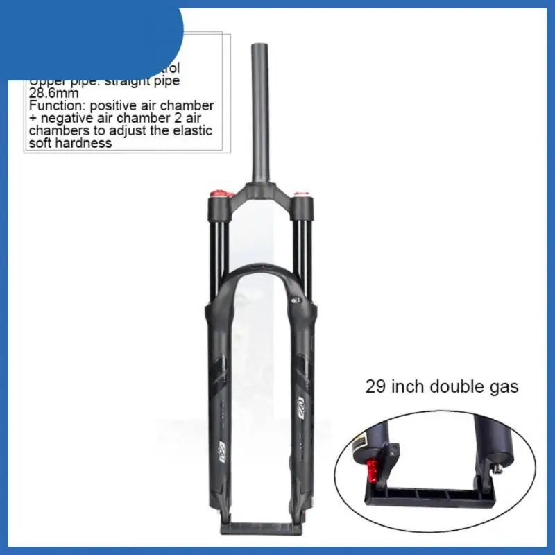 

I-shaped Bike Air Fork Magnesium Alloy Fork Leg Solid Arch Bridge Locking Shock Absorber Unique Bicycle Equipment Black