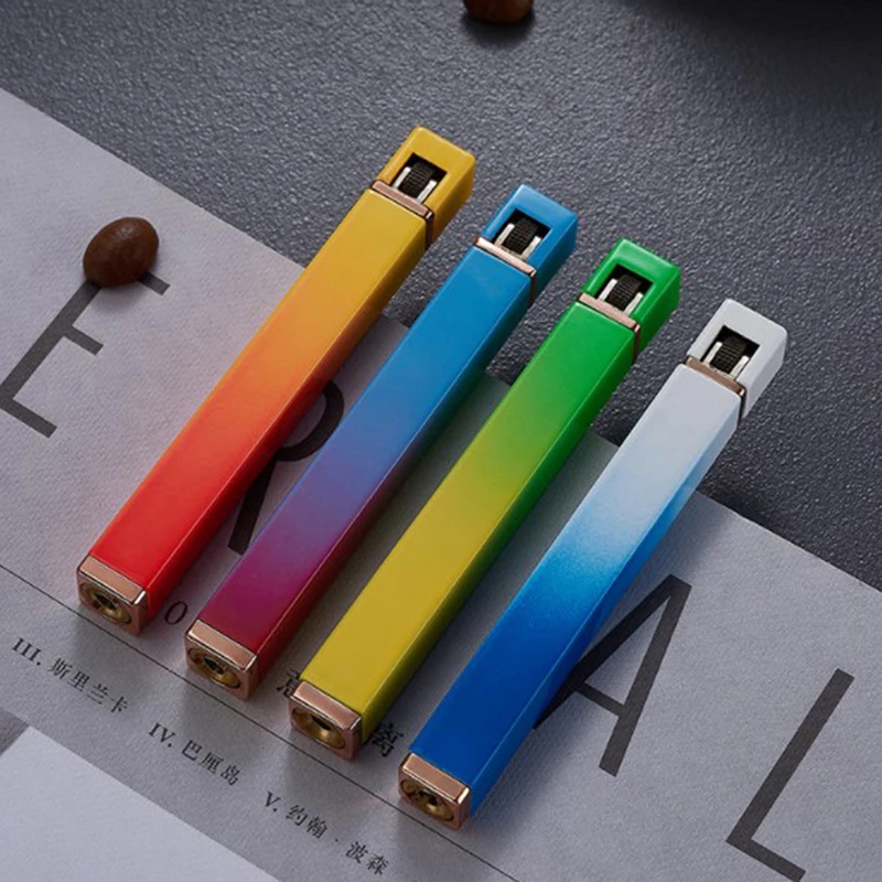 Portable Long Strip Refillable Gas Windproof Butane Lighter 