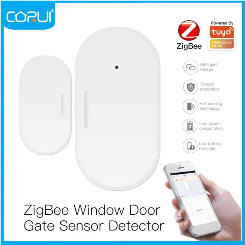 

Corui Tuya Window Door Gate Sensor ZigBee Smart Home Gadgets Detector Smart Life App Remote Control Security Alarm System