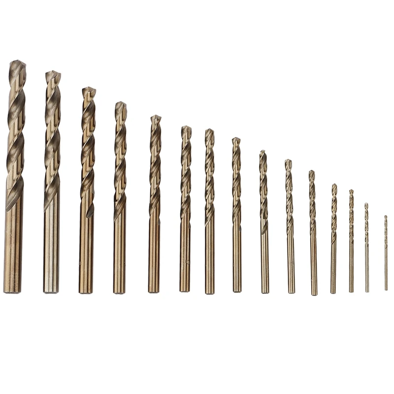 

15Pcs Cobalt Drill Bits For Metal Wood Working M35 HSS Co Steel Straight Shank 1.5-10Mm Twist Drill Bit Power Tools