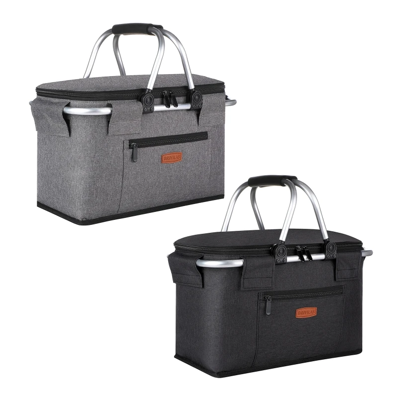 

918E Large Insulated Cooling Basket Food Delivery Bag Grocery Bag for Outdoor Picnic