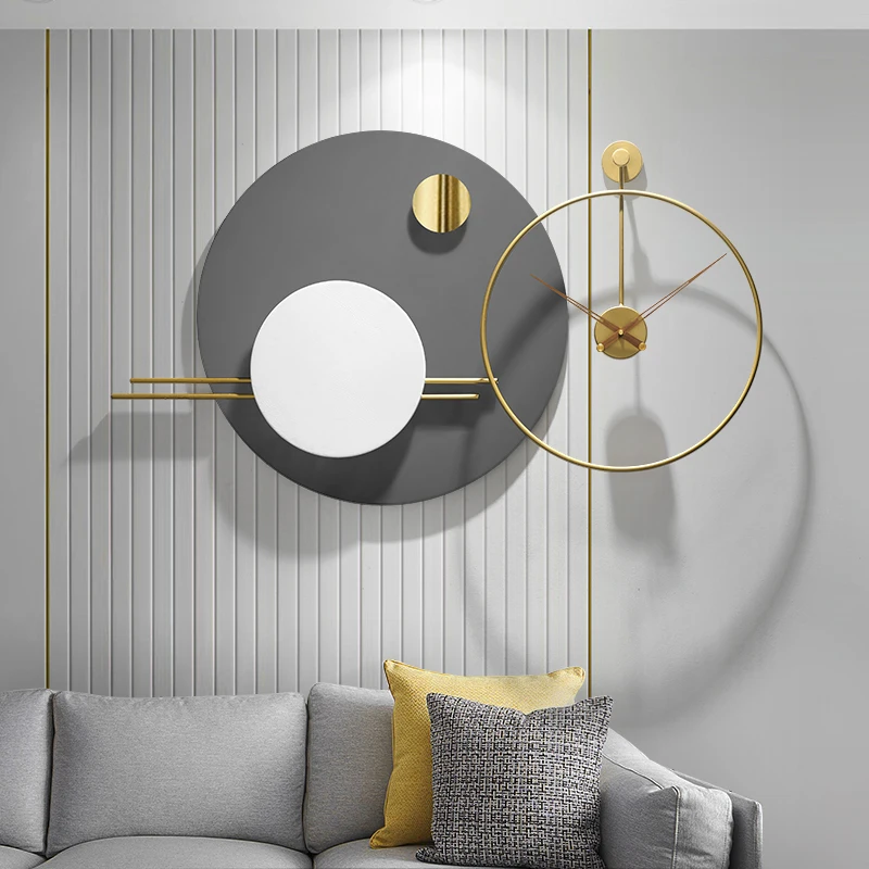 

Quartz Mechanism Large Wall Clock Modern Design Quiet Metal Wall Clock Living Room Aesthetic Montre Murale Wall Decor HX50NU