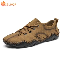 2022 new men casual shoes fashion comfortable mens shoes high quality leather men driving shoes handmade flat shoes big size 48