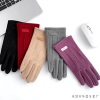 german lady gloves warm and velvet trend outdoor sports ride warm average code fingering gloves