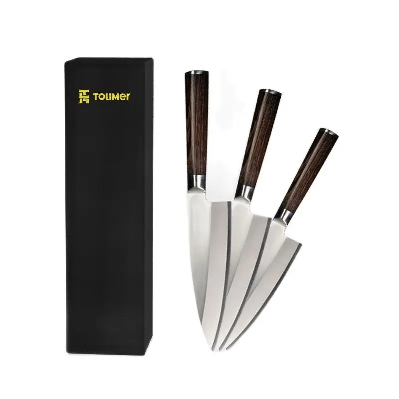 TOLIMER японский нож Деба лезвие из высокоуглеродистой стали Ручка венге