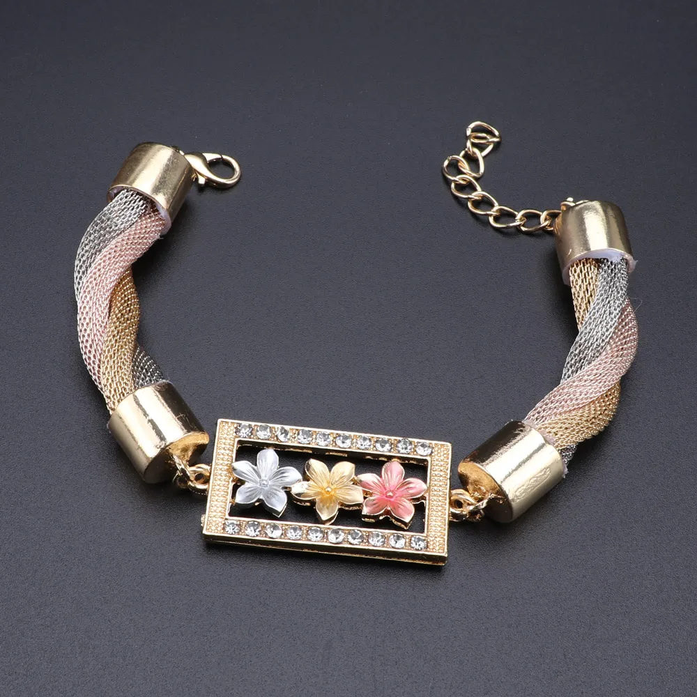 Женский Свадебный комплект из колье серёг браслета и кольца