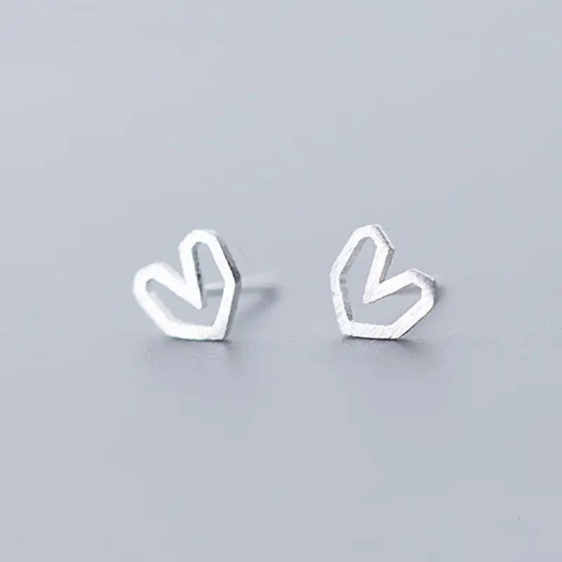 Модные милые серьги-гвоздики в форме сердца для женщин и девочек детские