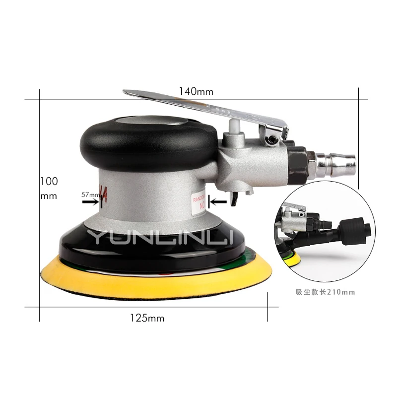 Пневматическая полировальная машина шлифовальная 5 дюймов/125 мм для наждачной
