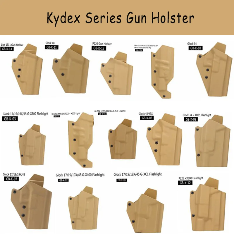 

Чехол для пистолета Kydex, быстросъемный кобура для Glock 17/19/19X/43/45/48 Beretta M9 SIG P226 1911 X400/X300/TLR