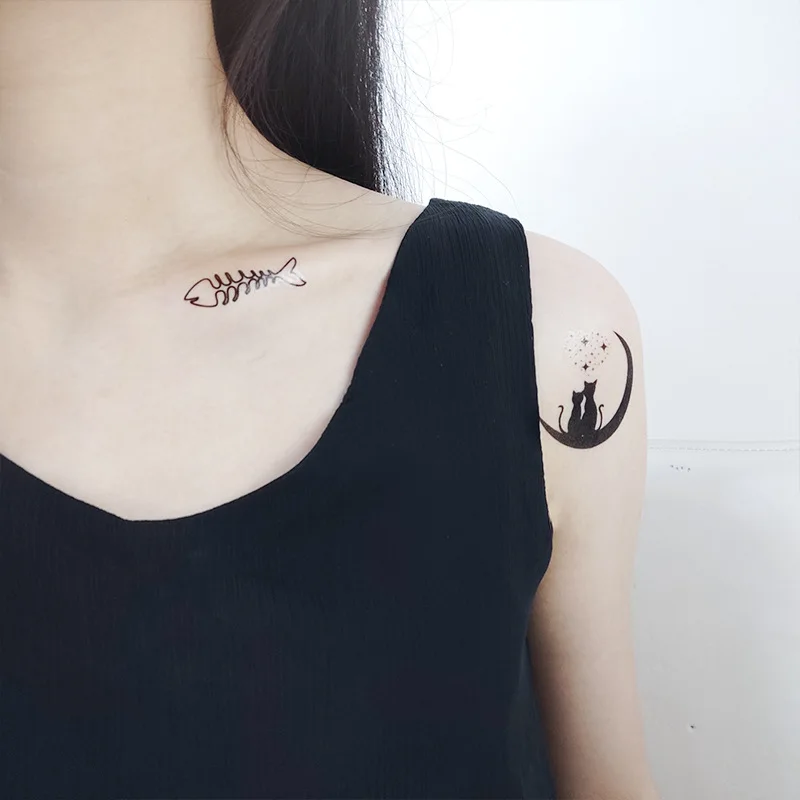 Водостойкая черная Временная тату-наклейка 5 шт. Временные татуировки наклейки