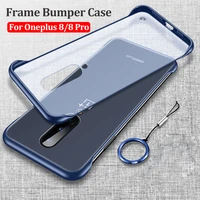 for oneplus 8t 7t pro black blue shockproof protective frameless bumper with ring back cover for oneplus 7t