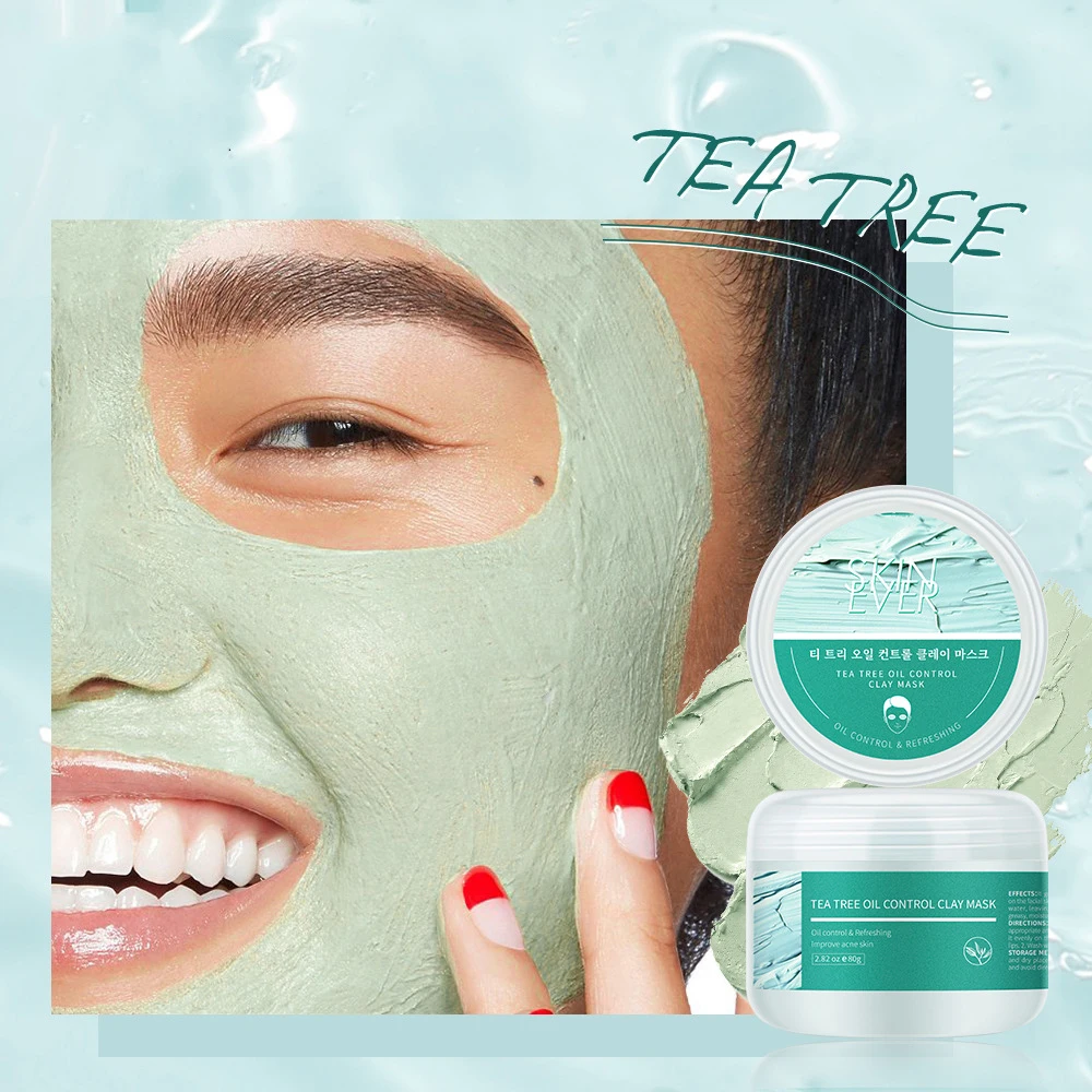 

Антибликовая глиняная маска, маска для контроля жирности зеленого чайного дерева, увлажняющая глиняная маска для ухода за кожей, Успокаива...