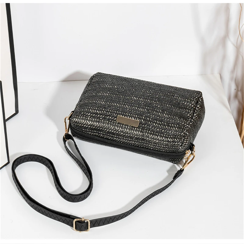 

Women Designer Bag One Shoulder Crossbody Bags Fashion Straw Woven Summer Bohemia Beach Bag Small Solid Mobile Phone Coin Purse
