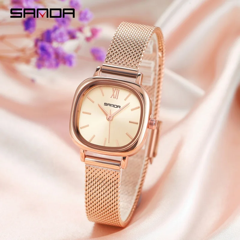 Kids 2023 Fashion Rose Gold Watches Women Quartz Watch Luxury Casual Leather Wristwatch for Lady Clock Relogio Feminino P1098 enlarge