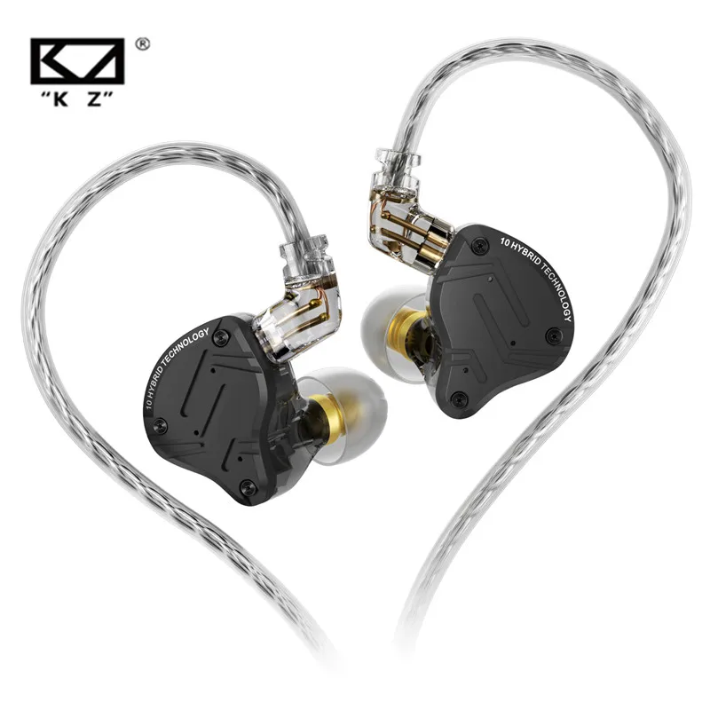 Наушники-вкладыши KZ ZS10 PRO X, гибридные Hi-Fi наушники с басами, монитор с шумоподавлением, металлические наушники ZAX ZSX ZSNPRO AS16