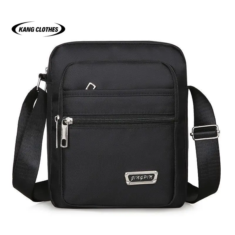 2023 New Men's Crossbody Bag Nylon Waistpack Travel Shoulder Bag Fashion Solid Color Casual Multi functional Men's Bag