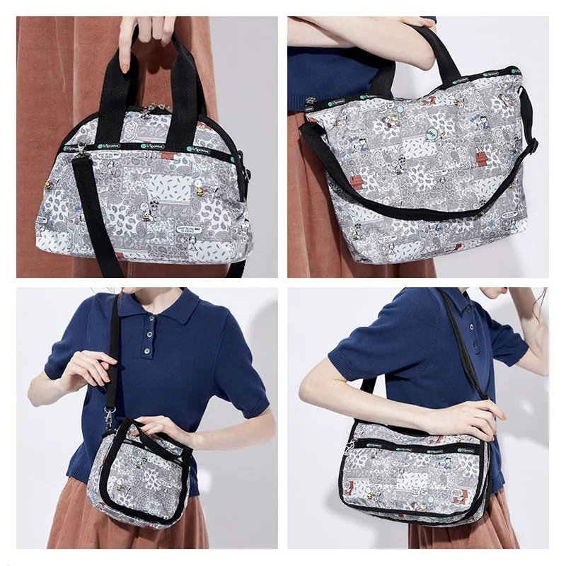 

Fashion LeSportsac Bags Kawaii Anime Cartoon Snoopyed Backpack Cute Beauty Travel Casual Plush Canvas Shoulder Messenger Bag