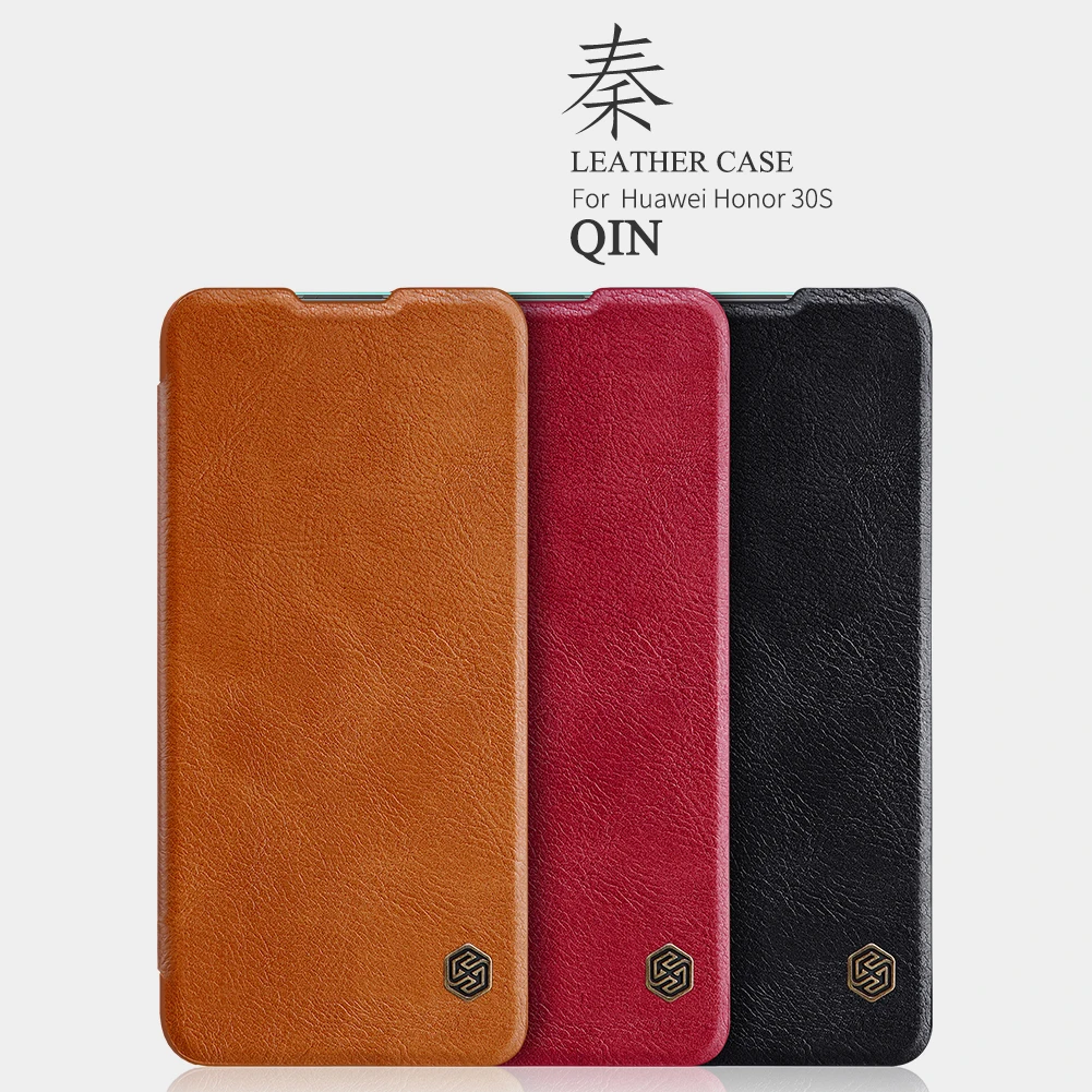 Классический Кожаный чехол-книжка Nillkin Qin для Huawei Honor 30s / P30 / Nova 4, Ультратонкий защитный чехол для телефона