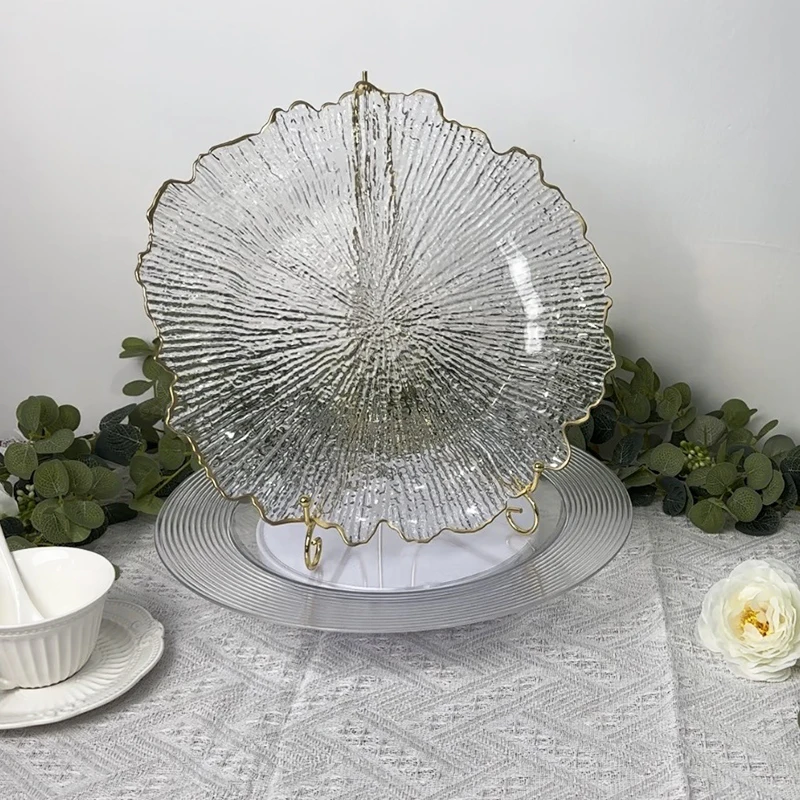 100 шт. 13-дюймовая тарелка для зарядного устройства пластиковый декоративный