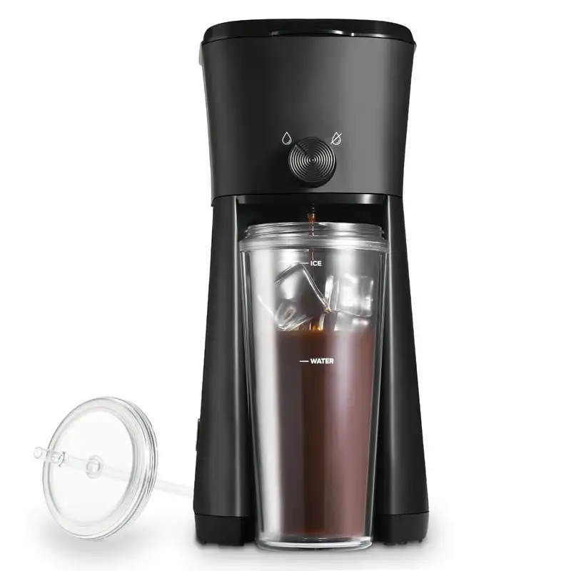 

Coffee Maker with 20 fl oz Reusable Tumbler and Filter, Black