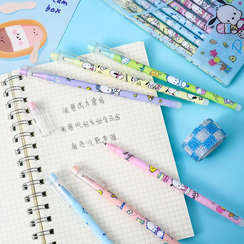48 шт/лот Sanrio Creative Dog Erasable Gel Pen милые 0.5mm черно-синие чернила нейтральные ручки