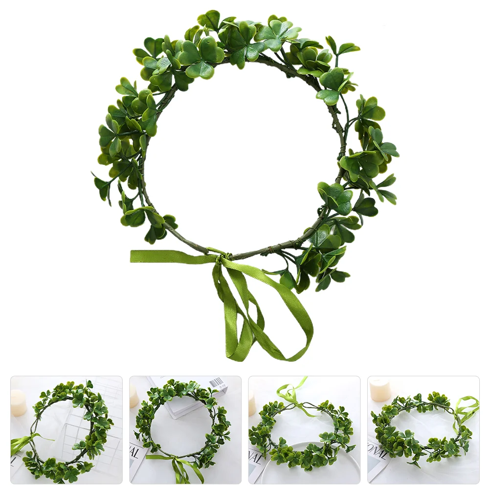 

5 Count Wreath Bride Headband Shamrock Crown Girls Green Crowns Women St Patricks Day Saint Resin Miss