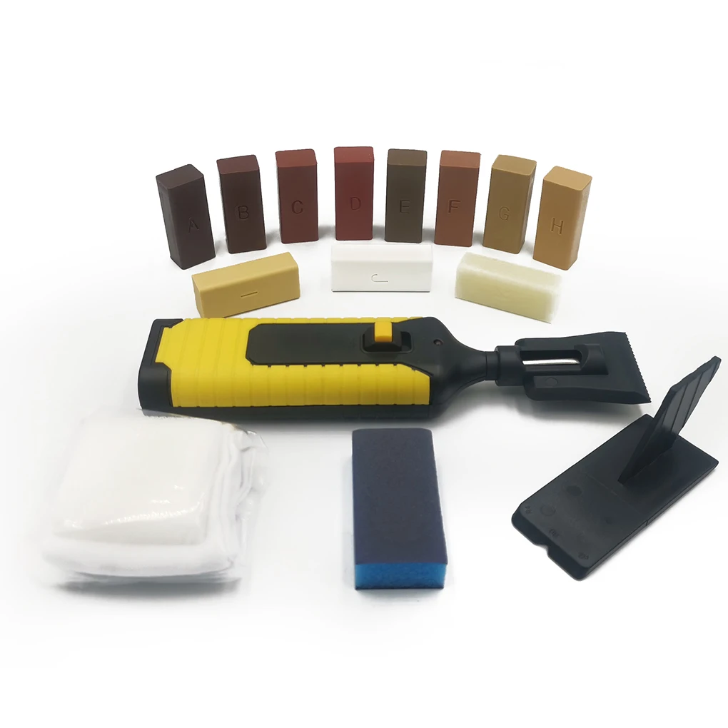 

Laminate Floor Repair Kit Wood Furniture Crack Mending Set with Handheld Melting Tool Flooring Finishing Accessories