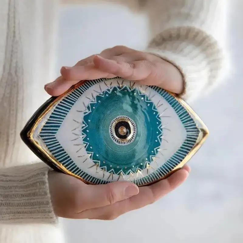 

Evil Eye Wall Hanging Decorations Acrylic Flat Crafts Turkish Greek Wall Hanging Ornament for Good Luck Success And Protection