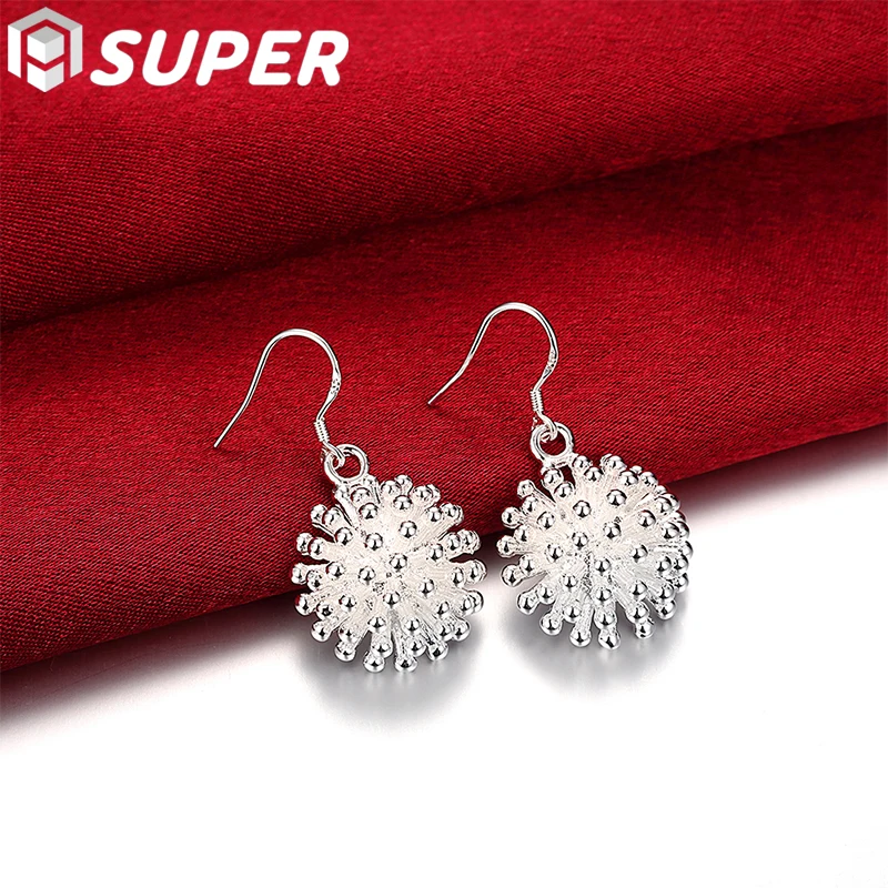 

925 Sterling Silver Fireworks Earrings High Quality Charm Women Jewelry Fashion Wedding Engagement Party Gift