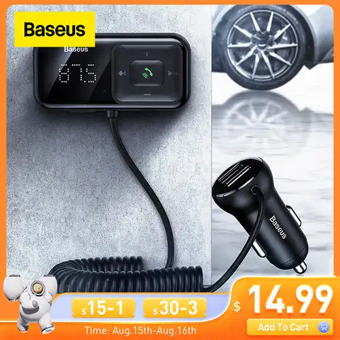 Baseus фм модулятор передатчик Bluetooth 5,0 FM 3.1A USB зарядное устройство Автомобильное FM модулятор беспроводной Handsfree комплект fm трансмиттер