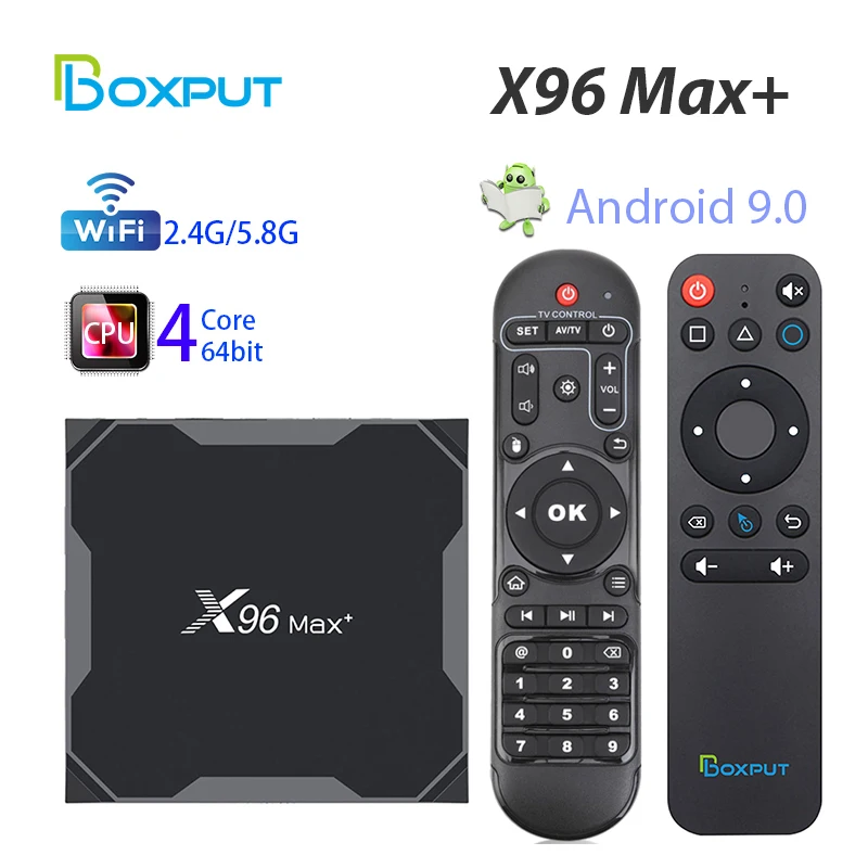 

X96 Max plus Smart TV Box Android 9.0 Amlogic S905X3 Tvbox 4GB 64GB 32GB Dual Wifi BT 1000M H.265 8K 24fps With BPR1S