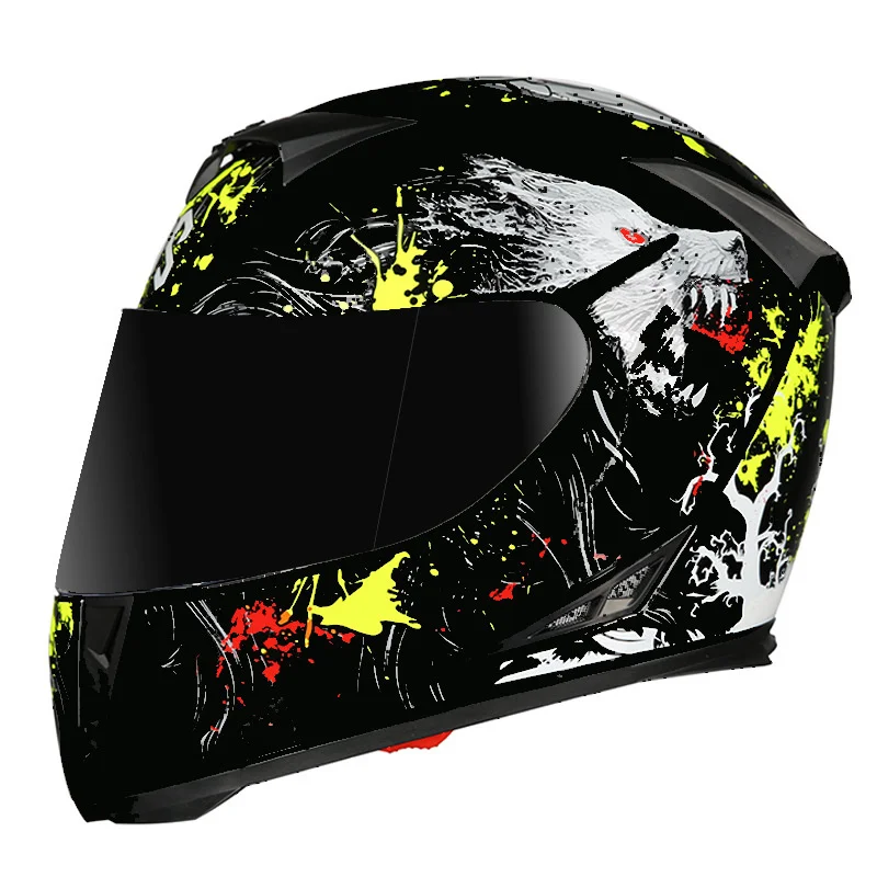 Suitable for full helmet battery car anti fog electric motorcycle helmet personality motorcycle rider helmet enlarge