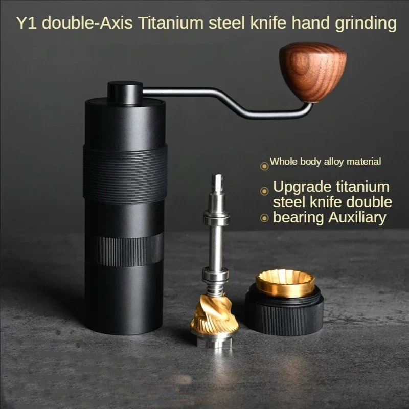 

Ghost Knife Double Bearing Manual Coffee Grinder Titanium Stainless Steel Full Alloy Coffee Machine Hand Make Coffee Grinder