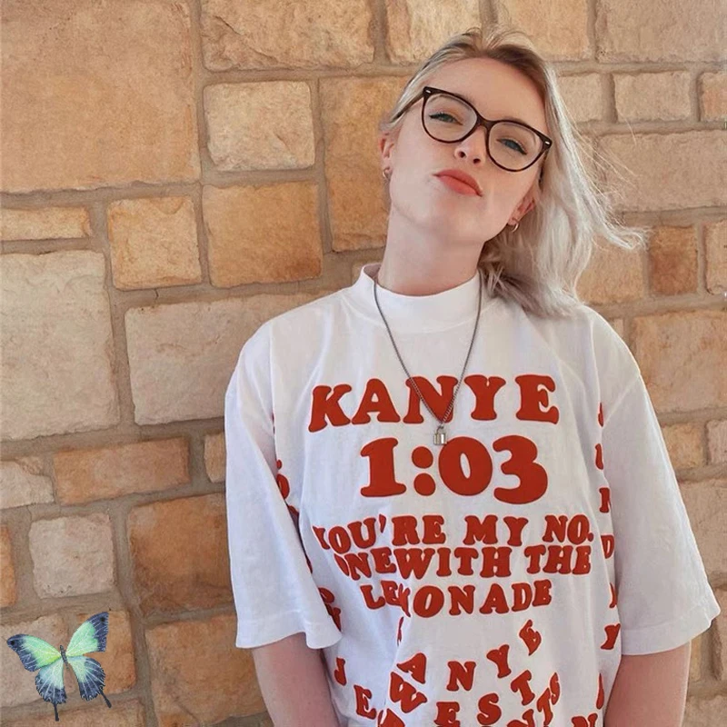 

Foam Logo High Quality Jesus Is King Letter T-Shirt KANYE WEST