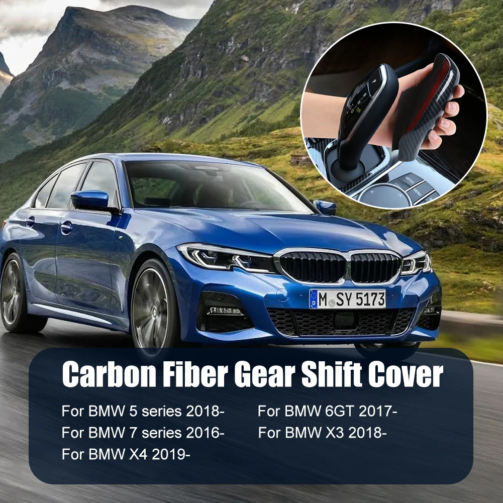 

Gear Shift Knob Cover Scratch Resistant Shift Gear Protector Stick Sleeve Carbon Fiber for BMW 5 6GT 7 X3 X4 Accessories